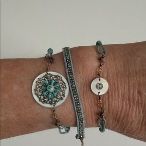 Satellite Paris Turquoise Adjustable Cord Bracelet Set of 3